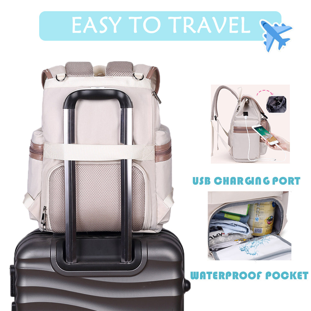 Waterproof usb charger top diaper bag